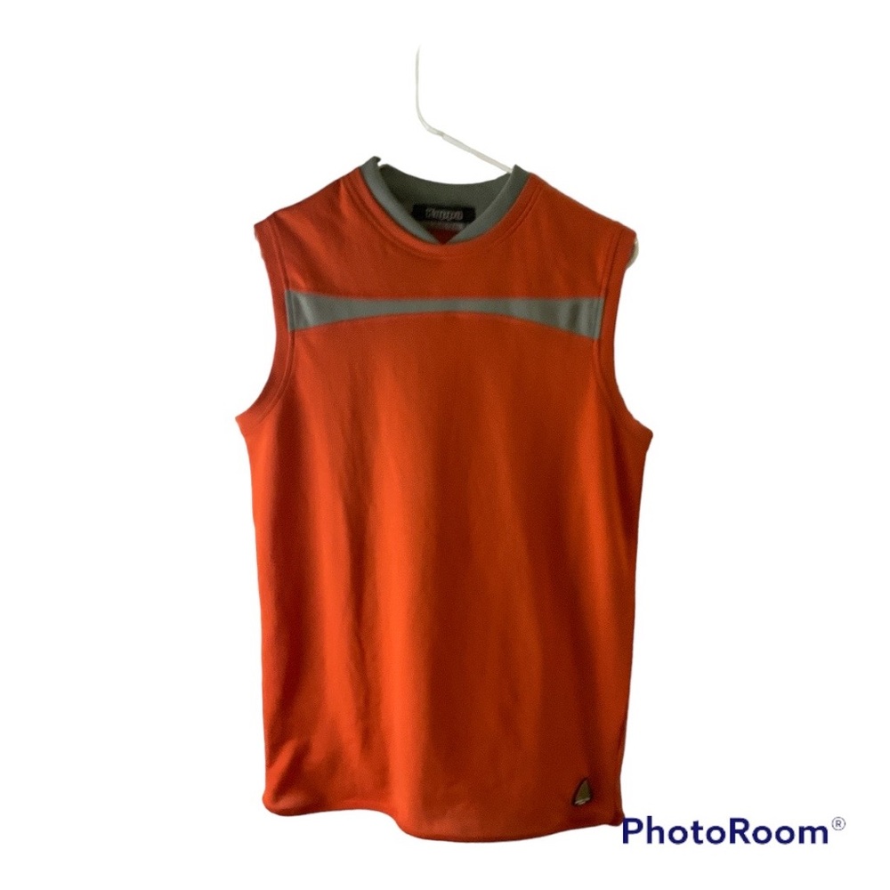 KAPPA Soccer-Tech Tank Top. Sz. Large. Orange/Gray Excellent Condition.